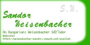 sandor weisenbacher business card